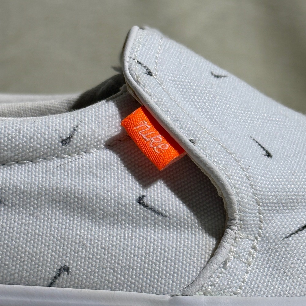 Nike Slip On Shoes White Canvas Sneakers Back to School Tenniscore Size 7.5 - Picture 6 of 10